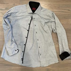 Grey men’s button down dress shirt